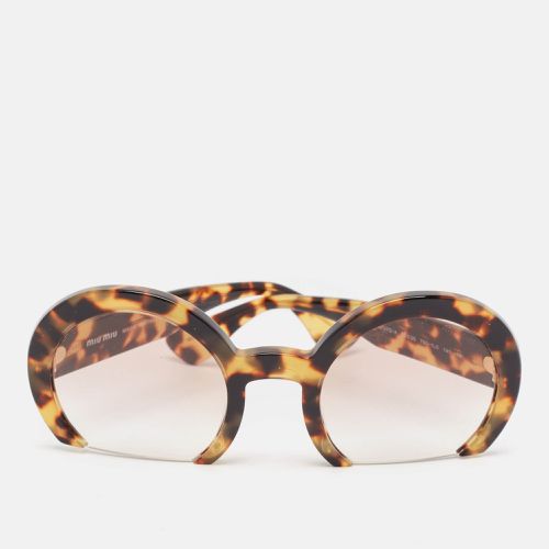 Miu Miu Tortoise Brown Gradient SMU07Q-A Rasoir Half Rim Sunglasses - Miu Miu - Modalova