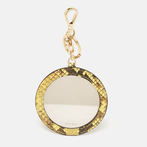 Miu Miu Yellow/Black Snakeskin Embossed Leather Cosmetic Mirror - Miu Miu - Modalova