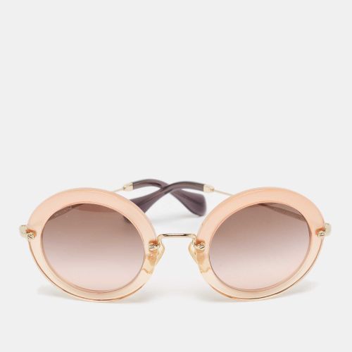 Miu Miu Peach/Brown Gradient SMU13N Round Sunglasses - Miu Miu - Modalova