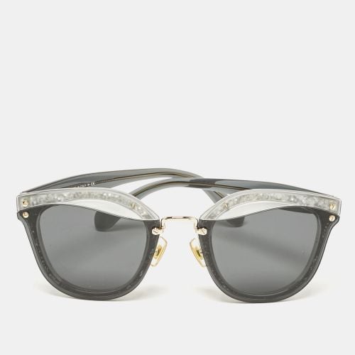 Miu Miu Black/Grey SMU03T Glitter Reveal Cat Eye Sunglasses - Miu Miu - Modalova