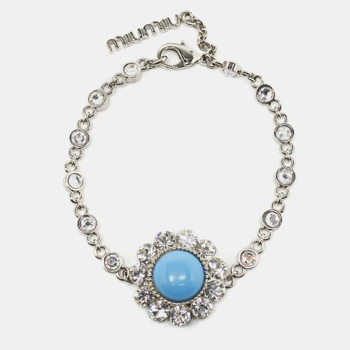 Miu Miu Crystals Composite Silver Tone Bracelet - Miu Miu - Modalova