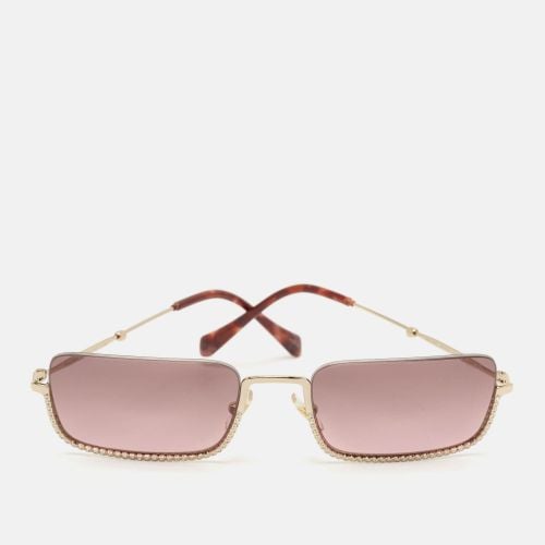 Miu Miu Purple Gradient SMU 70U Crystals Frame Rectangle Sunglasses - Miu Miu - Modalova