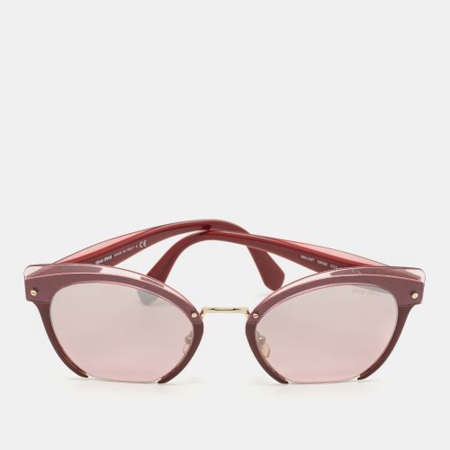 Miu Miu Burgundy Mirrored SMU 53T Cat Eye Sunglasses - Miu Miu - Modalova