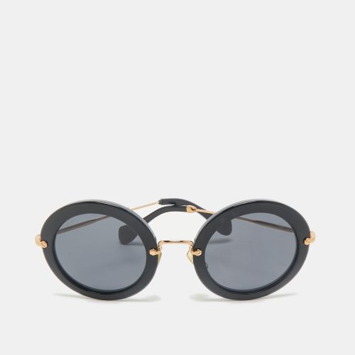 Miu Miu Black SMU13N Frame Round Sunglasses - Miu Miu - Modalova
