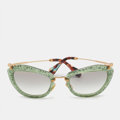 Miu Miu Green Glitter/Gradient SMU10N Cat-Eye Sunglasses - Miu Miu - Modalova