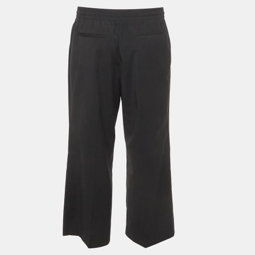 Wool Blend Drawstring Straight Fit Trousers M - Miu Miu - Modalova