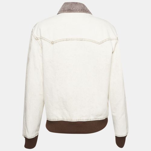 Brown Denim Zip-Up Oversized Jacket XS - Miu Miu - Modalova