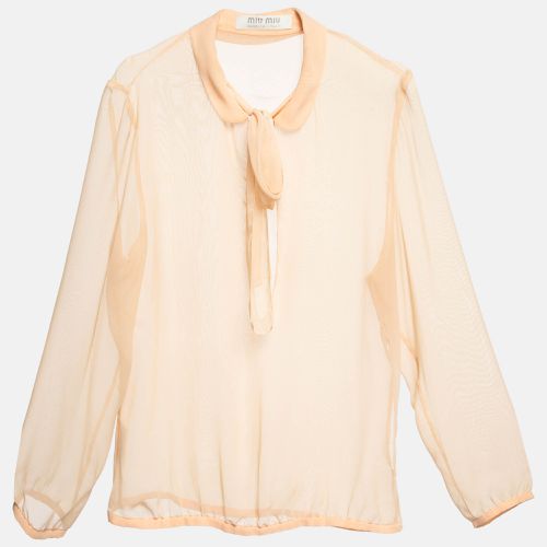 Miu Miu Beige Chiffon Sheer Blouse M - Miu Miu - Modalova