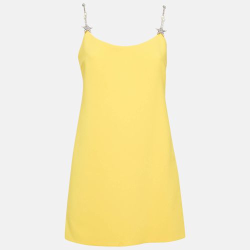 Miu Miu Yellow Crepe Faille Cady Chain Strap Mini Dress M - Miu Miu - Modalova