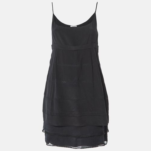 Miu Miu Black Silk Sleeveless Mini Dress M - Miu Miu - Modalova