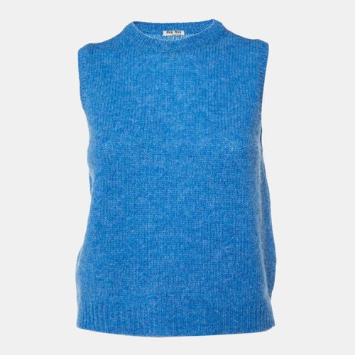 Miu Miu Blue Wool Sleeveless Sweater S - Miu Miu - Modalova