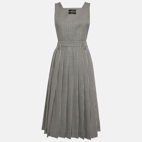 Miu Miu Black/White Gingham Wool Jumper Midi Dress S - Miu Miu - Modalova