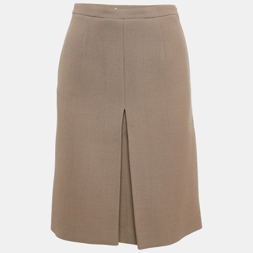Miu Miu Brown Textured Wool Pencil Skirt S - Miu Miu - Modalova
