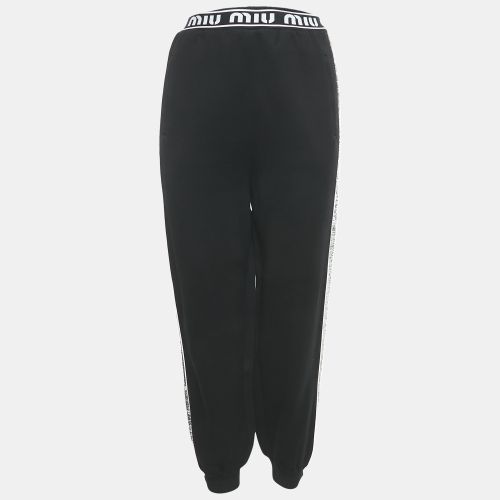 Miu Miu Black Sequin Embellished Jersey Sweatpants XS - Miu Miu - Modalova
