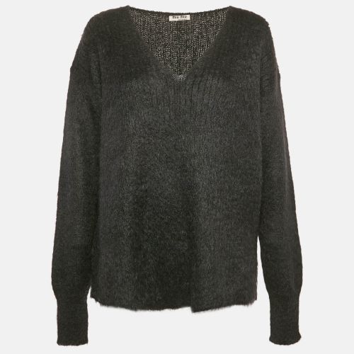 Miu Miu Black Mohair Wool V-Neck Sweater S - Miu Miu - Modalova
