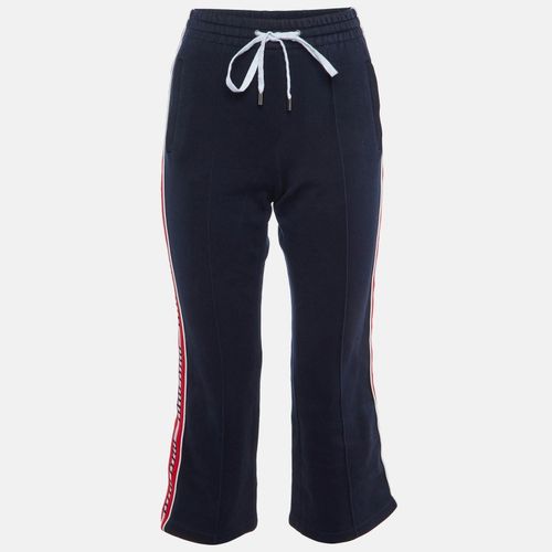 Miu Miu Navy Blue Cotton Knit Side Strip Detail Track Pants M - Miu Miu - Modalova