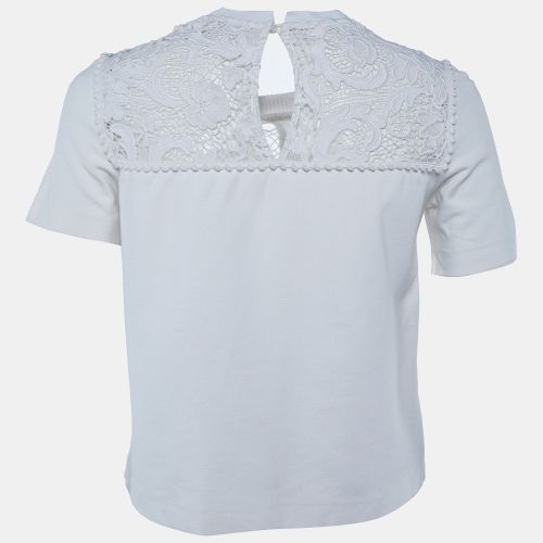 Miu Miu White Knit & Lace Top S - Miu Miu - Modalova