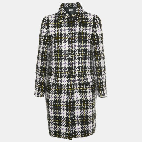 White Houndstooth Wool Coat S - Miu Miu - Modalova