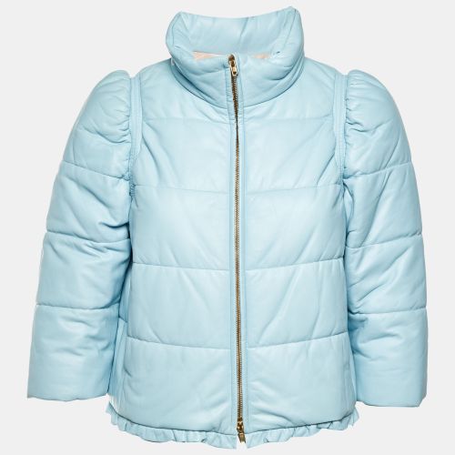 Leather Puffer Jacket S - Miu Miu - Modalova