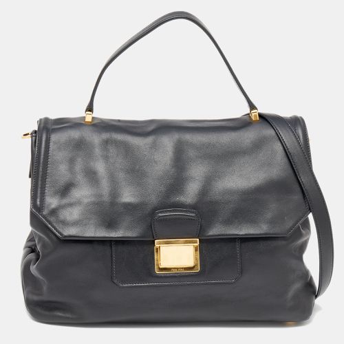 Miu Miu Black Vitello Soft Leather Large Top Handle Bag - Miu Miu - Modalova