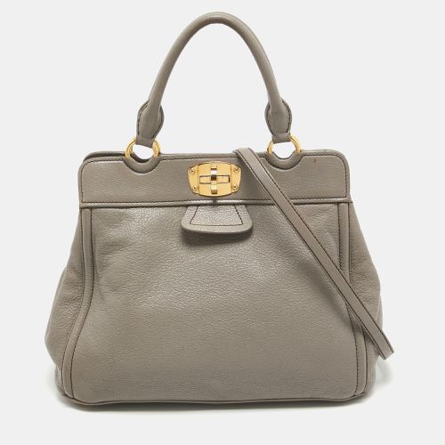 Miu Miu Grey Leather Turnlock Frame Satchel - Miu Miu - Modalova