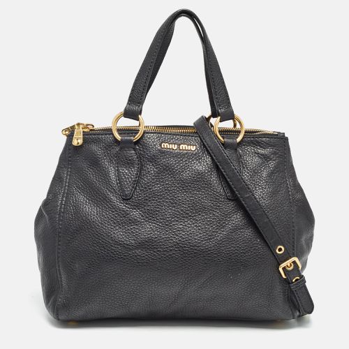 Soft Leather Double Zip Tote - Miu Miu - Modalova