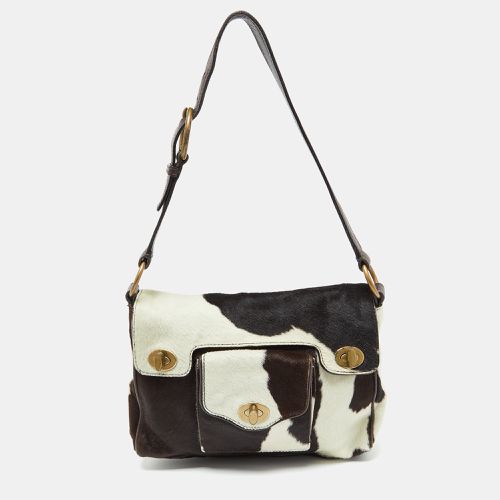 Miu Miu Brown/White Cow Print Calfhair and Leather Hobo - Miu Miu - Modalova