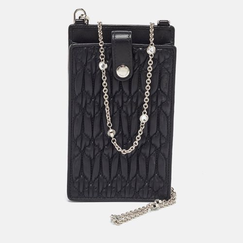 Miu Miu Black Matelasse Leather Phone Holder Crossbody Bag - Miu Miu - Modalova