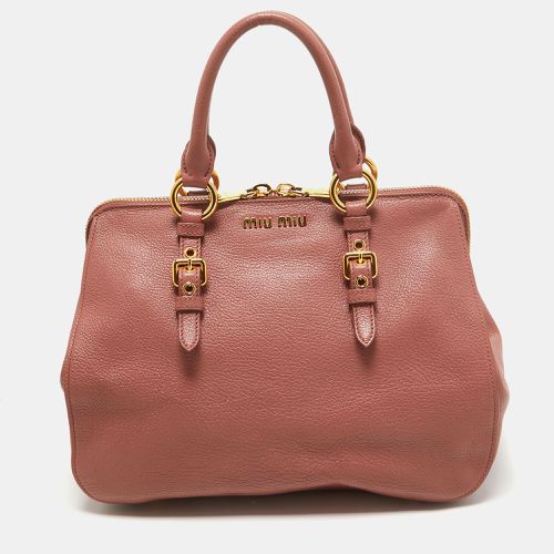 Miu Miu Old Rose Madras Leather Satchel - Miu Miu - Modalova