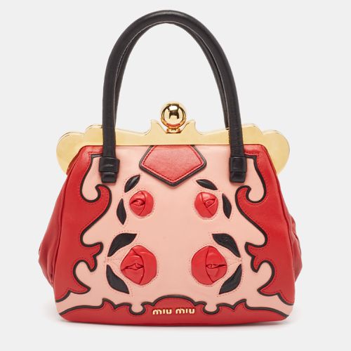 Miu Miu Multicolor Leather Floral Patchwork Frame Satchel - Miu Miu - Modalova