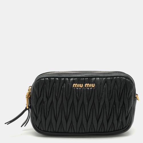 Miu Miu Black Matelasse Leather Camera Crossbody Bag - Miu Miu - Modalova