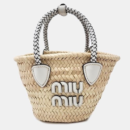 Miu Miu raffia tote and shoulder bag - Miu Miu - Modalova