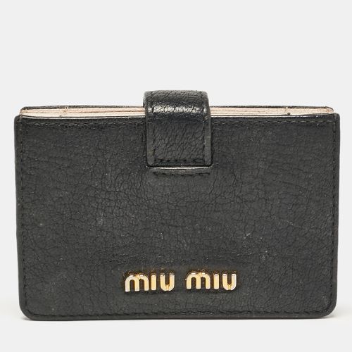 Leather Accordion Card Holder - Miu Miu - Modalova