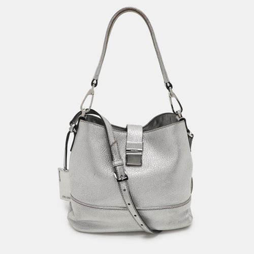 Miu Miu Silver Leather Push Lock Top Handle Bag - Miu Miu - Modalova