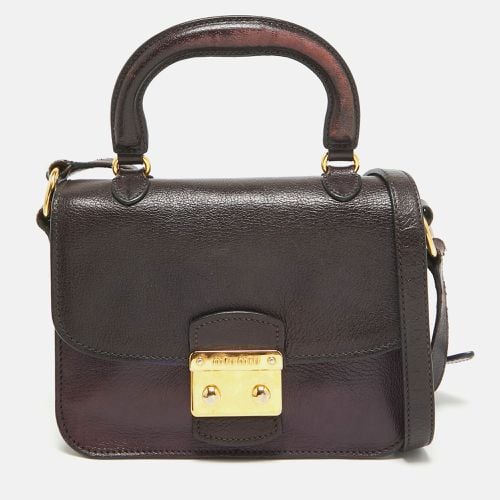 Miu Miu Two Tone Purple Leather Madras Top Handle Bag - Miu Miu - Modalova