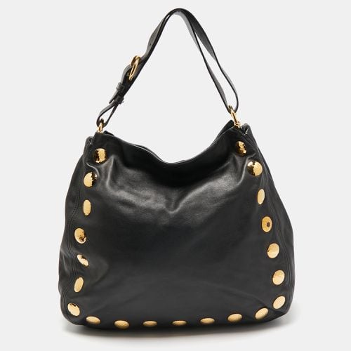 Miu Miu Black Leather Studded Hobo - Miu Miu - Modalova