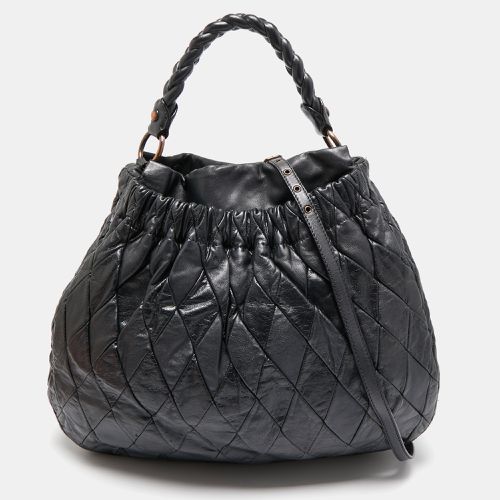 Miu Miu Black Leather Patchwork Harlequin Hobo - Miu Miu - Modalova