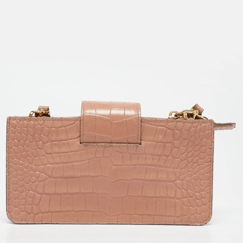 Miu Miu Beige Croc Embossed Leather Phone Wallet Crossbody Bag - Miu Miu - Modalova