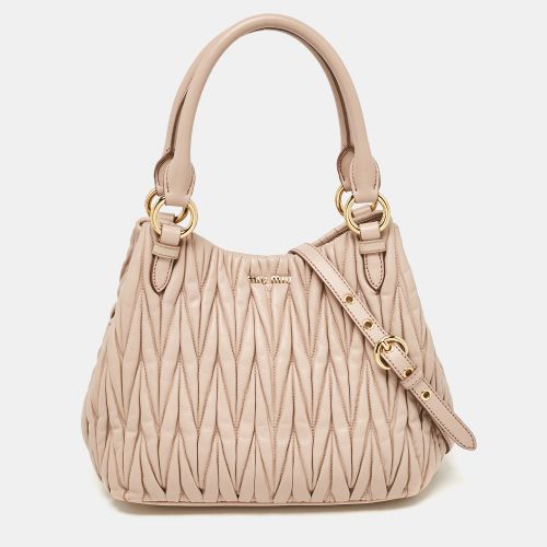 Miu Miu Beige Matelasse Leather Shoulder Bag - Miu Miu - Modalova