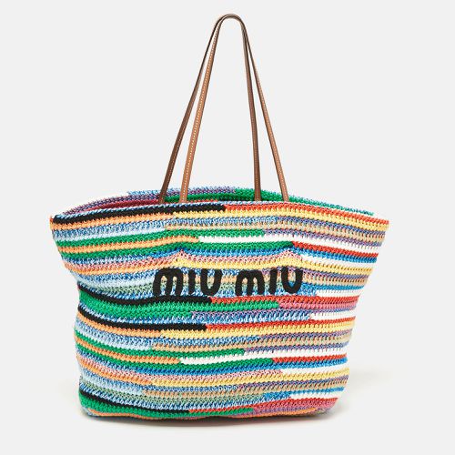 Miu Miu Multicolor Crochet Fabric Shopper Tote - Miu Miu - Modalova