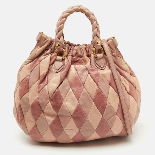 Miu Miu Multicolor Patchwork Leather Harlequin Hobo - Miu Miu - Modalova