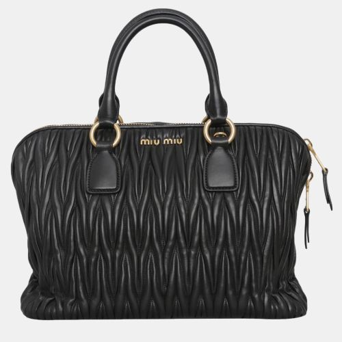 Miu Miu Black Leather Tote Bag - Miu Miu - Modalova