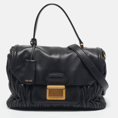 Matelassé Leather Flap Top Handle Bag - Miu Miu - Modalova