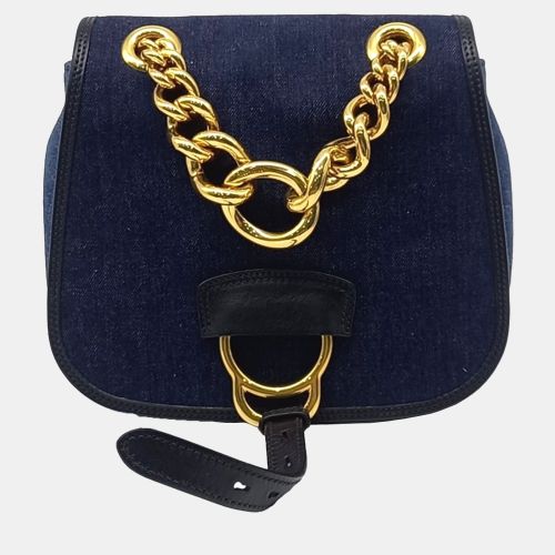 Miu Miu Blue Denim Denim Shoulder Bag - Miu Miu - Modalova