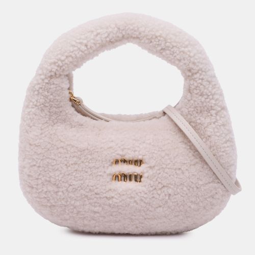 Miu Miu Pink Mini Shearling Wander Satchel - Miu Miu - Modalova