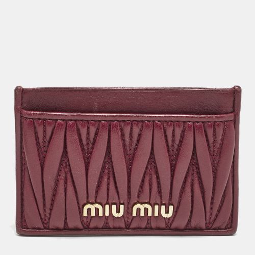 Miu Miu Red Matelassé Leather Card Case - Miu Miu - Modalova