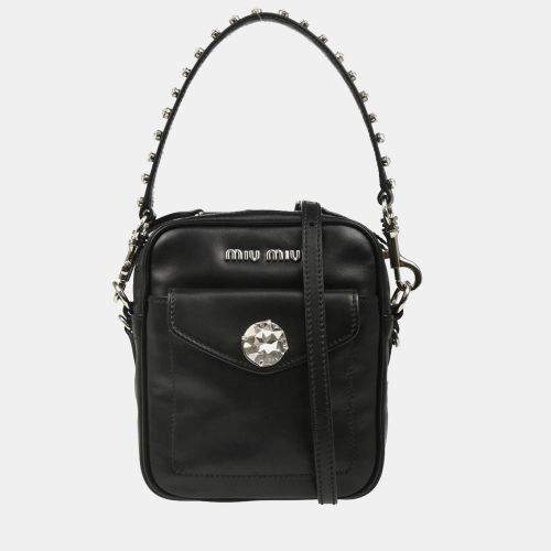 Miu Miu Black Leather Embellished Crossbody Bag - Miu Miu - Modalova