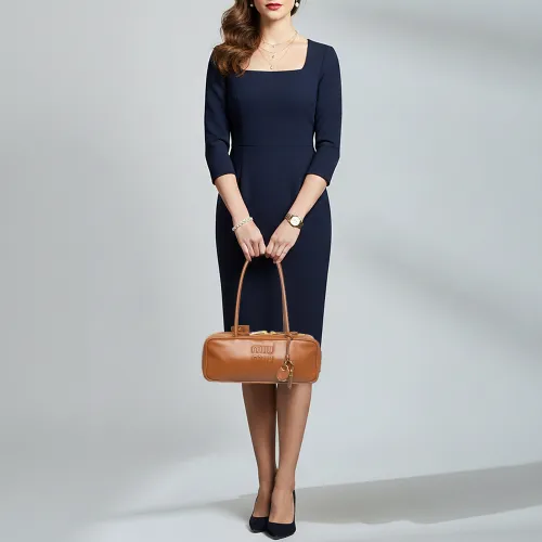 Beau Small Cognac Leather Satchel - Miu Miu - Modalova