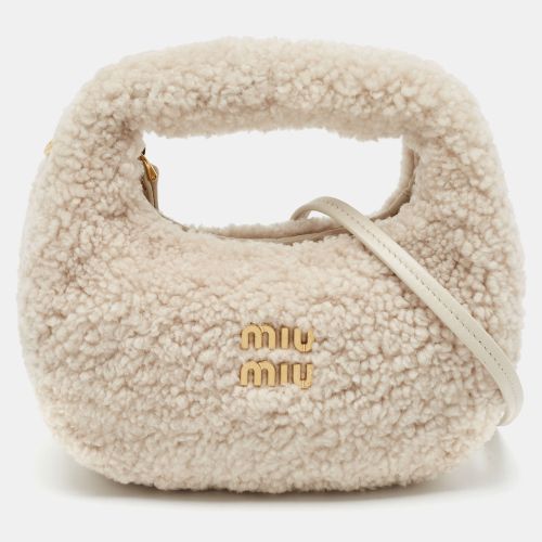 Miu Miu Wander Mini Shearling Hobo - Miu Miu - Modalova