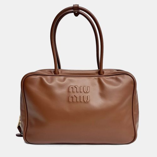 BB117 Medium Leather Bowling Bag - Miu Miu - Modalova
